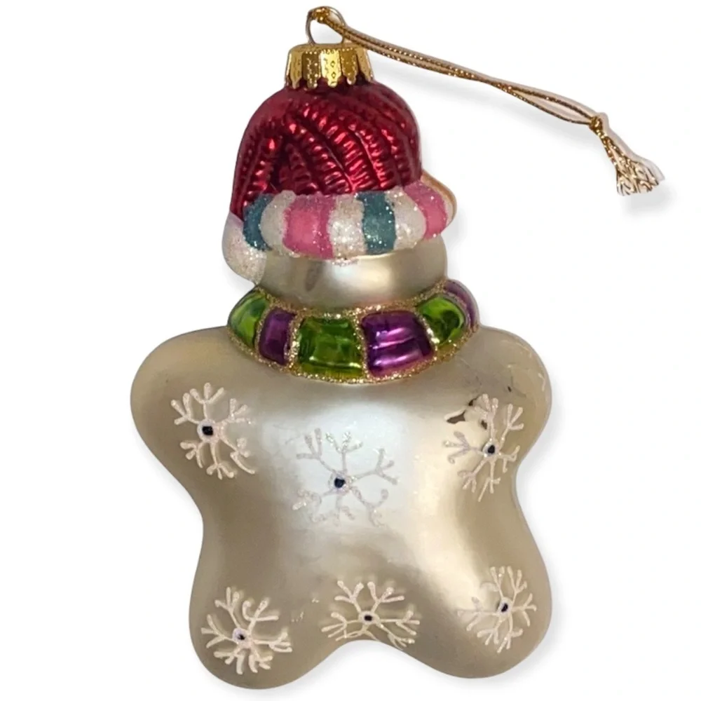 VTG • Blown Glass Snowman Ornament
